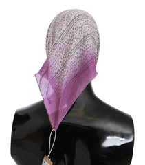 John Galliano Pink Bandana Head Wrap Foulard Square Scarf