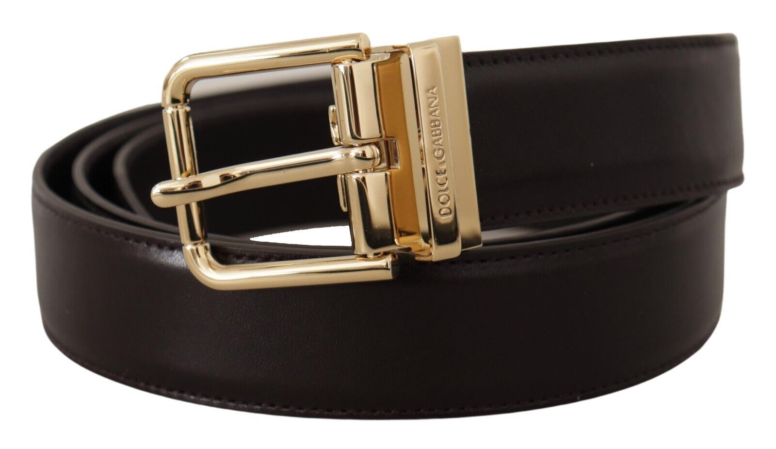 Dolce & Gabbana Elegant Dark Brown Leather Belt