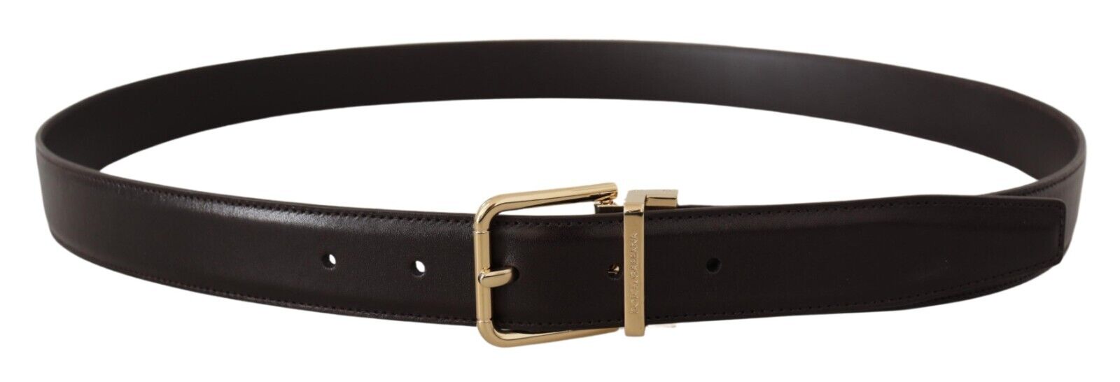 Dolce & Gabbana Elegant Dark Brown Leather Belt