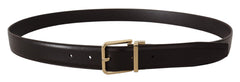 Dolce & Gabbana Elegant Dark Brown Leather Belt