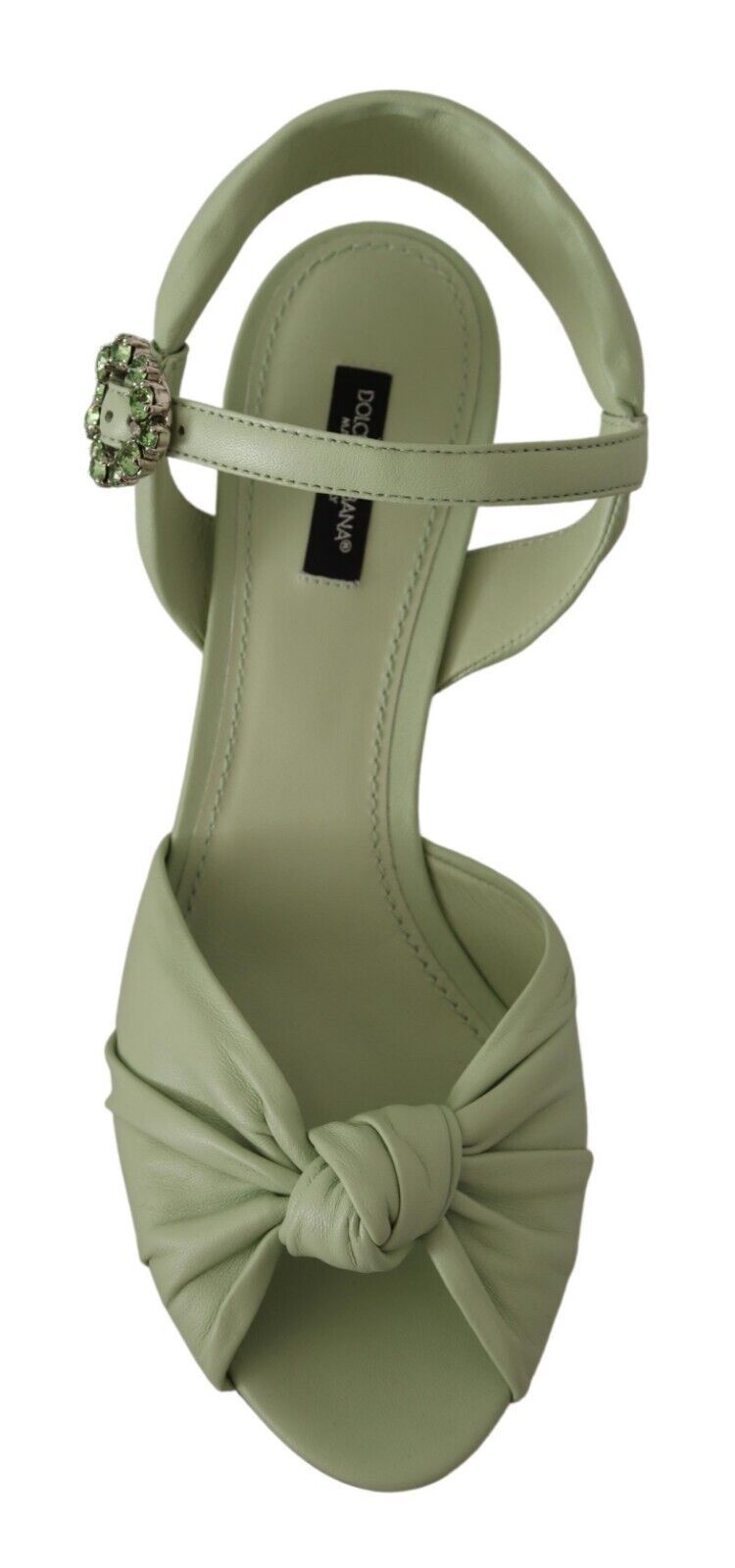 Dolce & Gabbana Elegant Aqua Green Ankle Strap Crystal Sandals