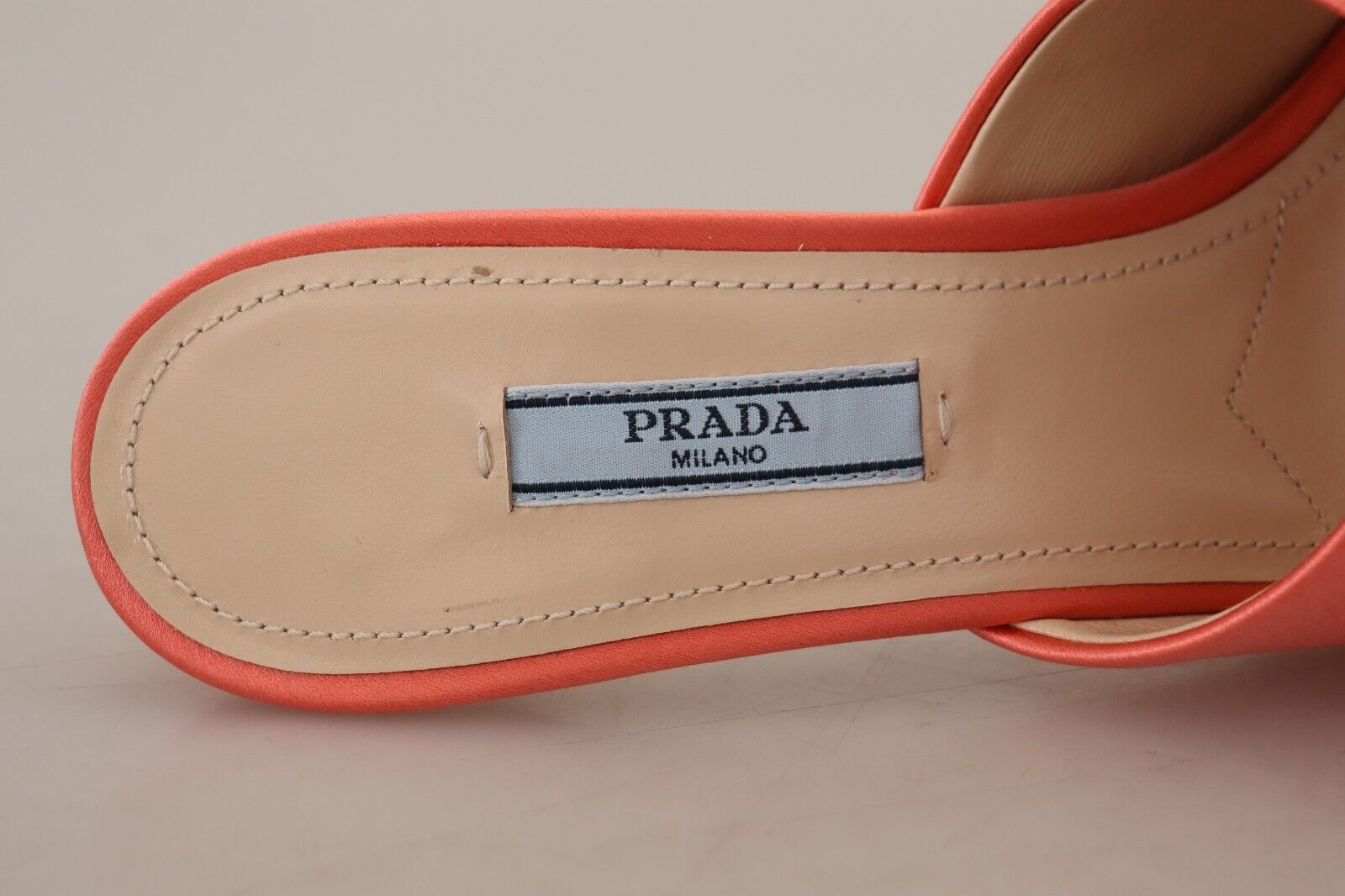 Prada Elegant Coral Leather Heels Sandals