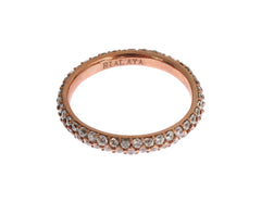 Nialaya Chic Pink Crystal-Encrusted Silver Ring