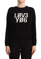 Valentino Elegant Black Long Sleeve Pullover Sweater
