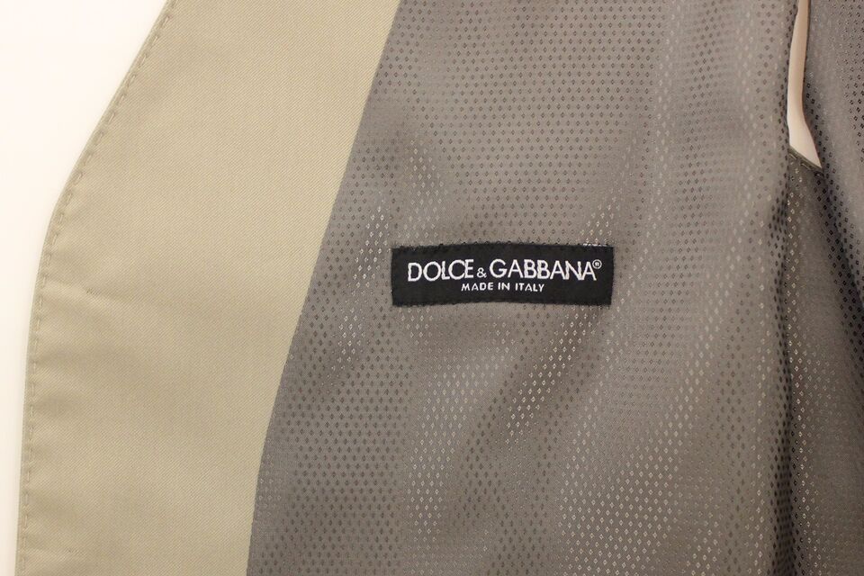 Dolce & Gabbana Beige Cotton Dress Vest Blazer Jacket