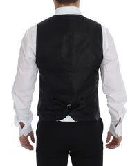 Dolce & Gabbana Black Wool Single Breasted Vest Gilet