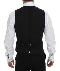 Dolce & Gabbana Black Wool Formal Dress Vest Gilet Jacket