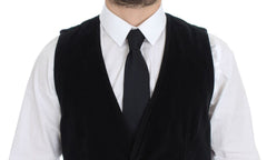 Dolce & Gabbana Black Cotton Single Breasted Vest Gilet