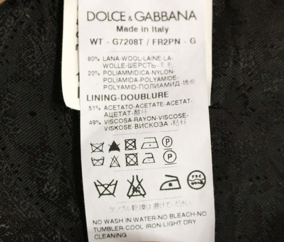 Dolce & Gabbana Black Striped Wool Logo Vest Gilet Weste