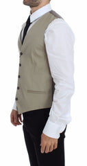 Dolce & Gabbana Beige Cotton Dress Vest Blazer Jacket