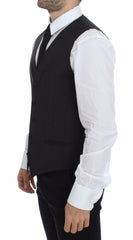 Dolce & Gabbana Gray Wool Stretch Dress Vest Blazer