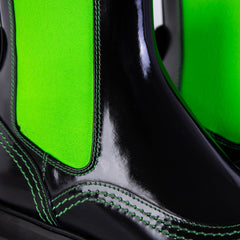 Alexander McQueen Black Leather Fluo Inserts Chelsea Boots