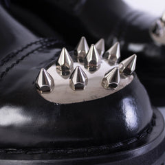 Alexander McQueen Studded Black Leather Derby Shoes