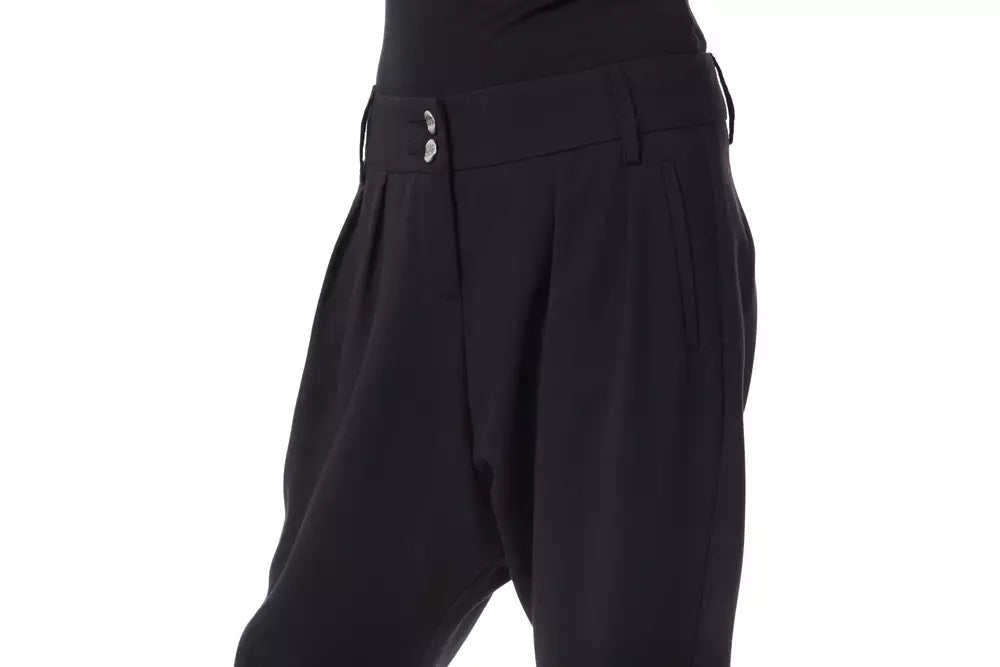 BYBLOS Elegant Oversized Black Trousers