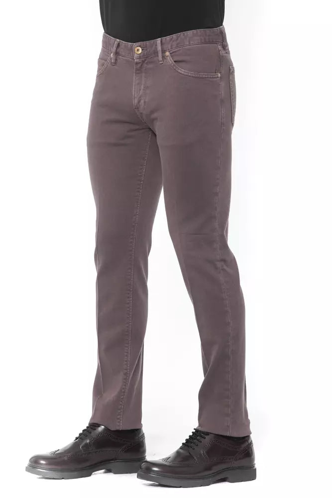 PT Torino Elegant Super Slim Burgundy Trousers