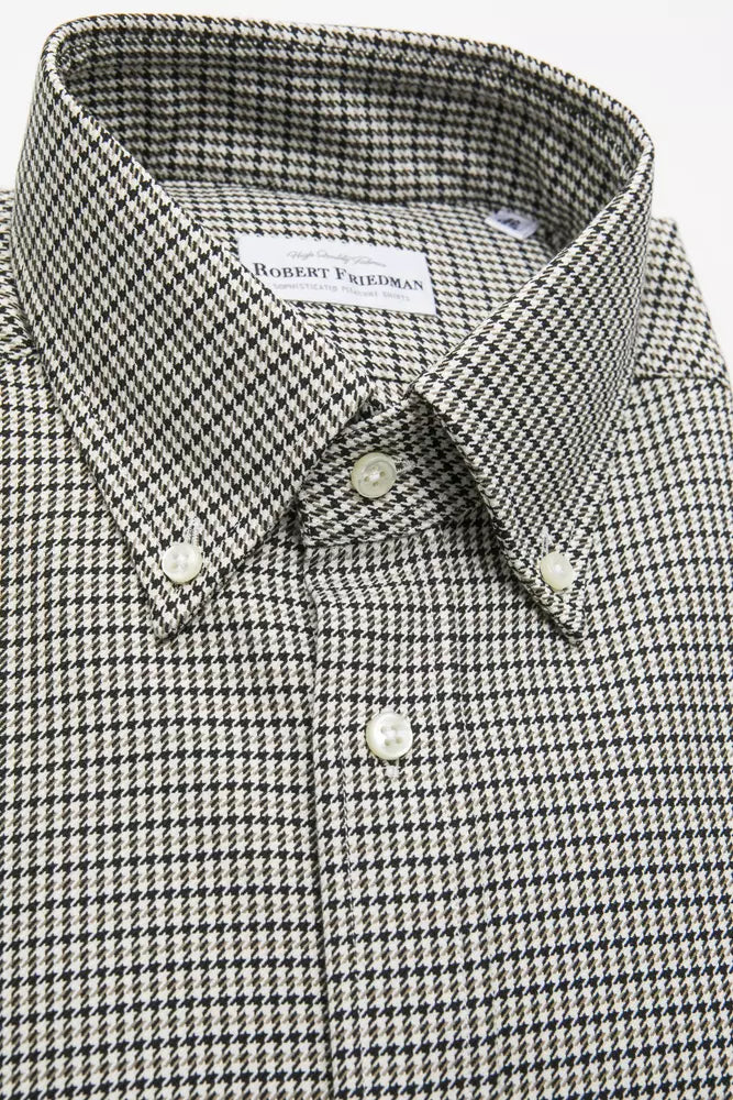 Robert Friedman Beige Cotton Button Down Regular Shirt