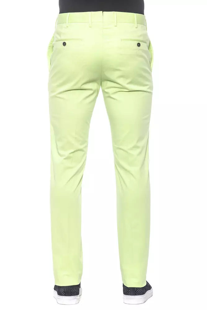 PT Torino Elegant Green Cotton Blend Trousers for Men