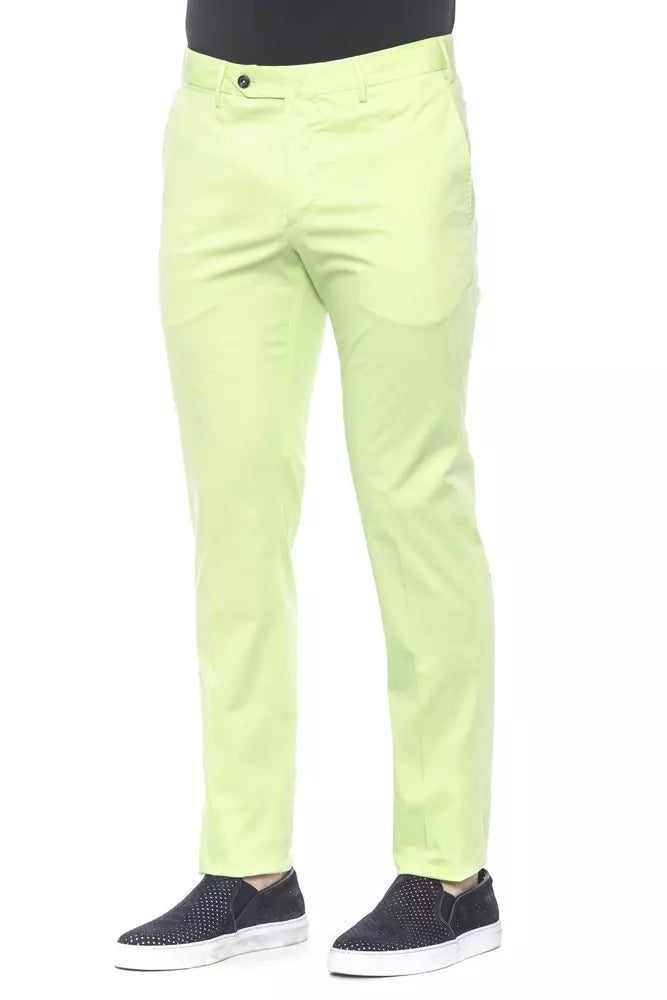 PT Torino Elegant Green Cotton Blend Trousers for Men