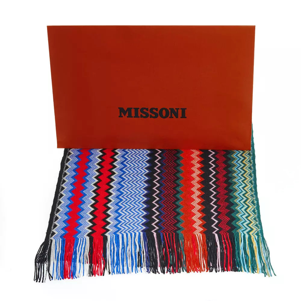 Missoni Geometric Fringe Scarf in Bright Multicolor