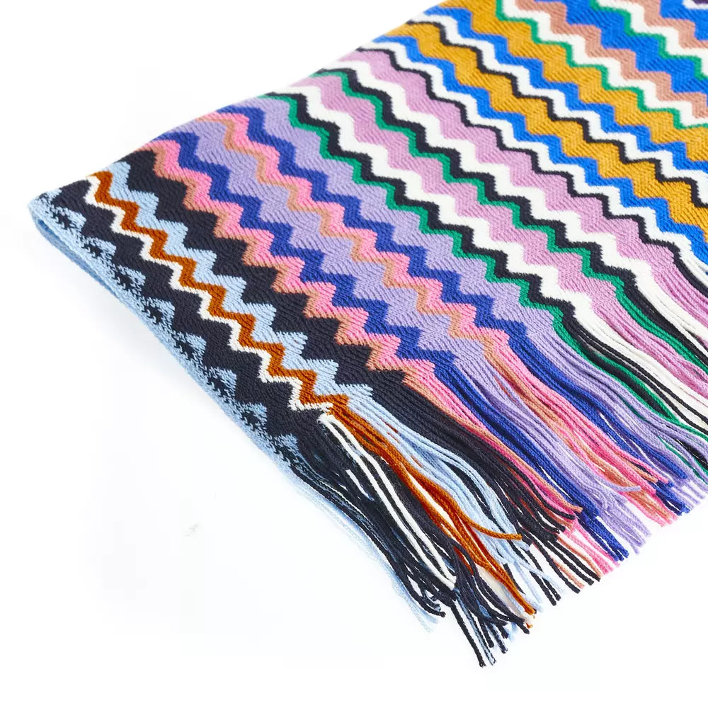 Missoni Geometric Pattern Fringed Luxury Scarf