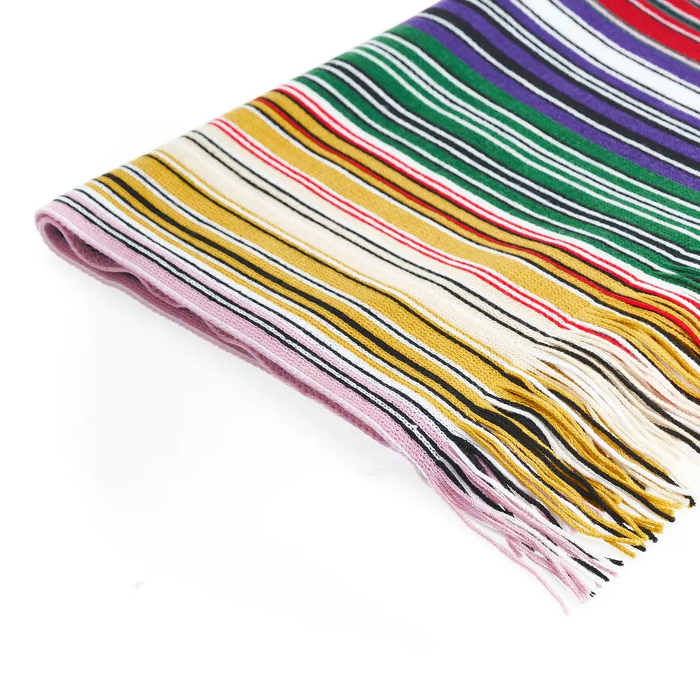 Missoni Geometric Pattern Fringe Scarf in Bright Hues