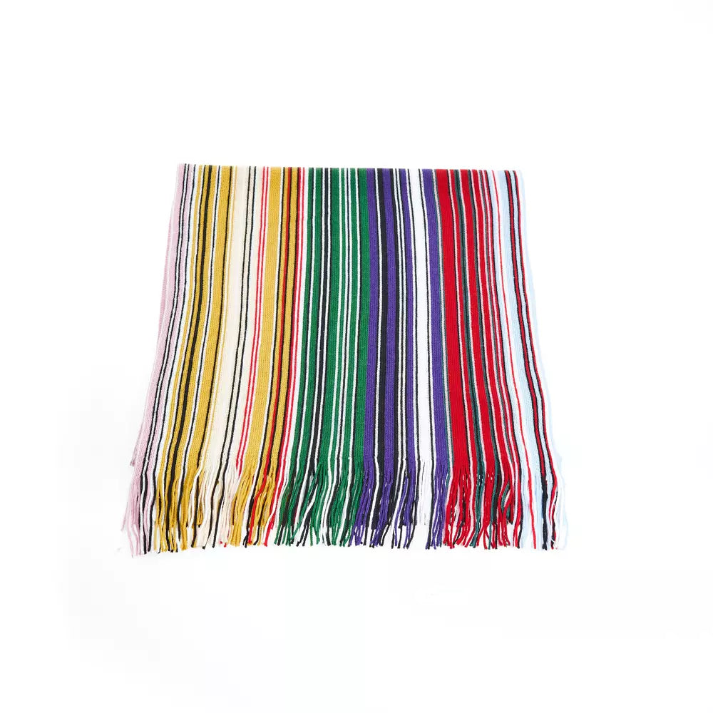 Missoni Geometric Pattern Fringe Scarf in Bright Hues