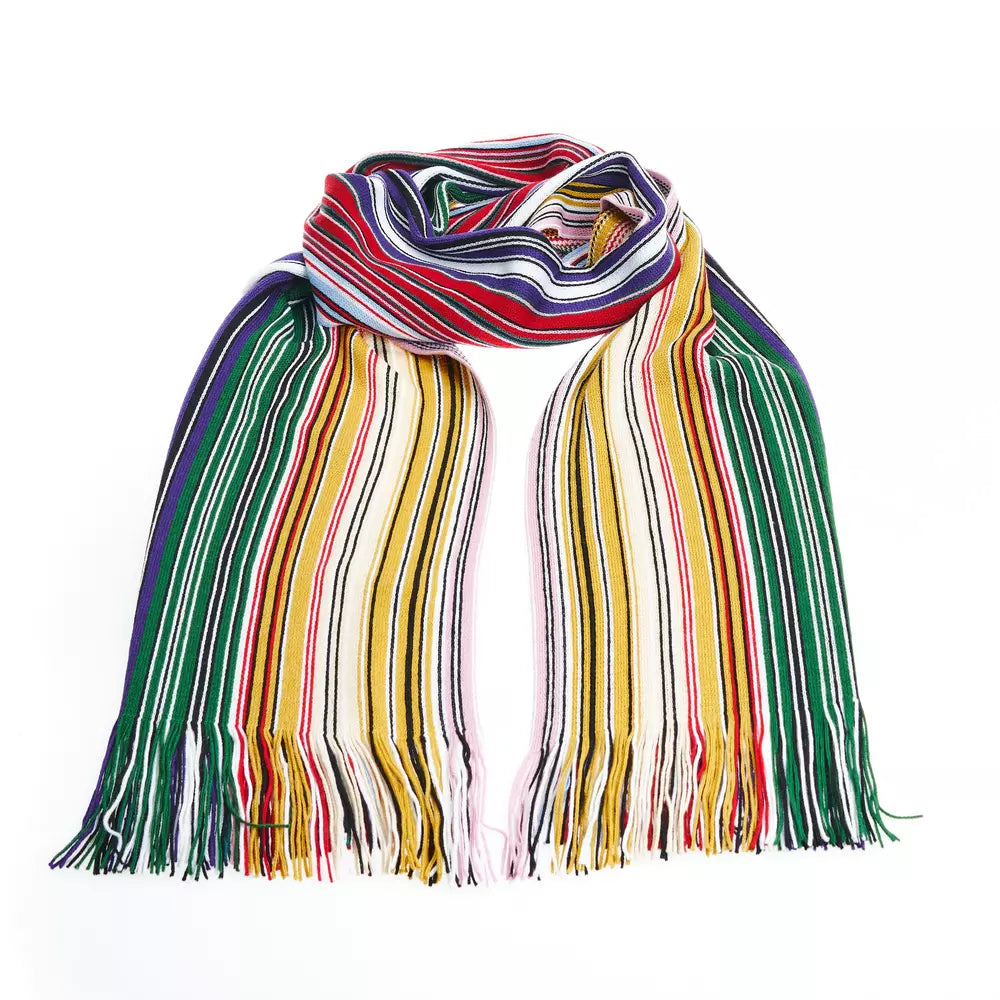 Missoni Geometric Pattern Fringe Scarf in Bright Hues