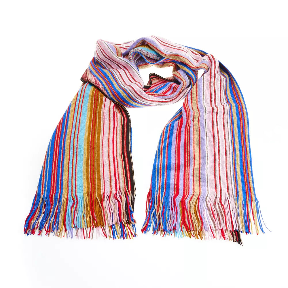 Missoni Geometric Pattern Fringed Scarf in Vivid Tones