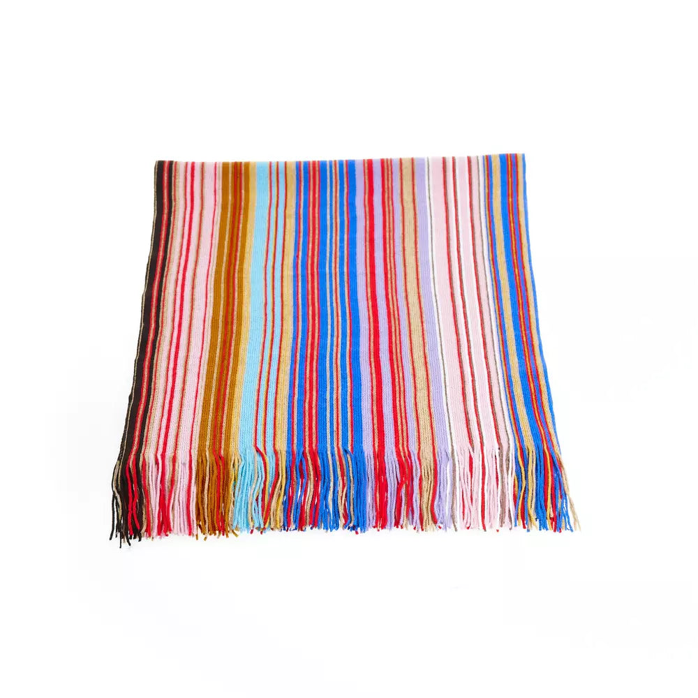 Missoni Geometric Pattern Fringed Scarf in Vivid Tones