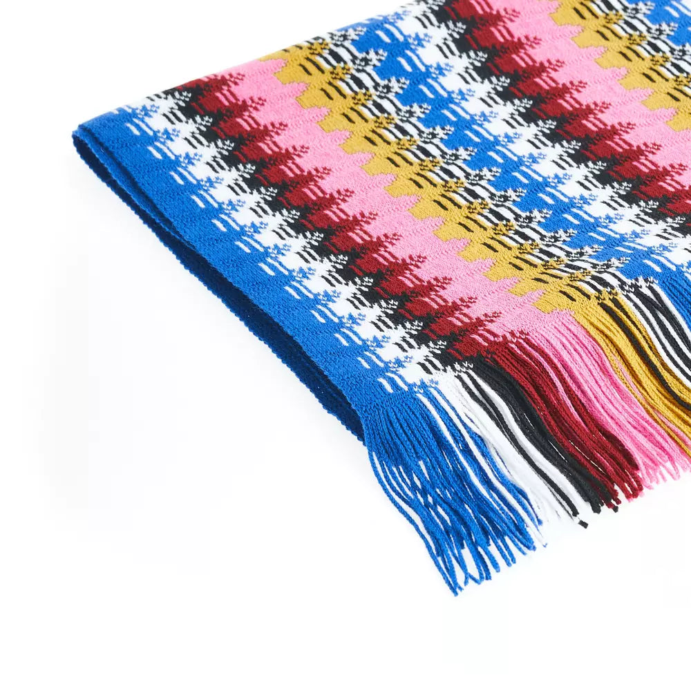 Missoni Geometric Patterned Fringe Scarf in Vibrant Hues