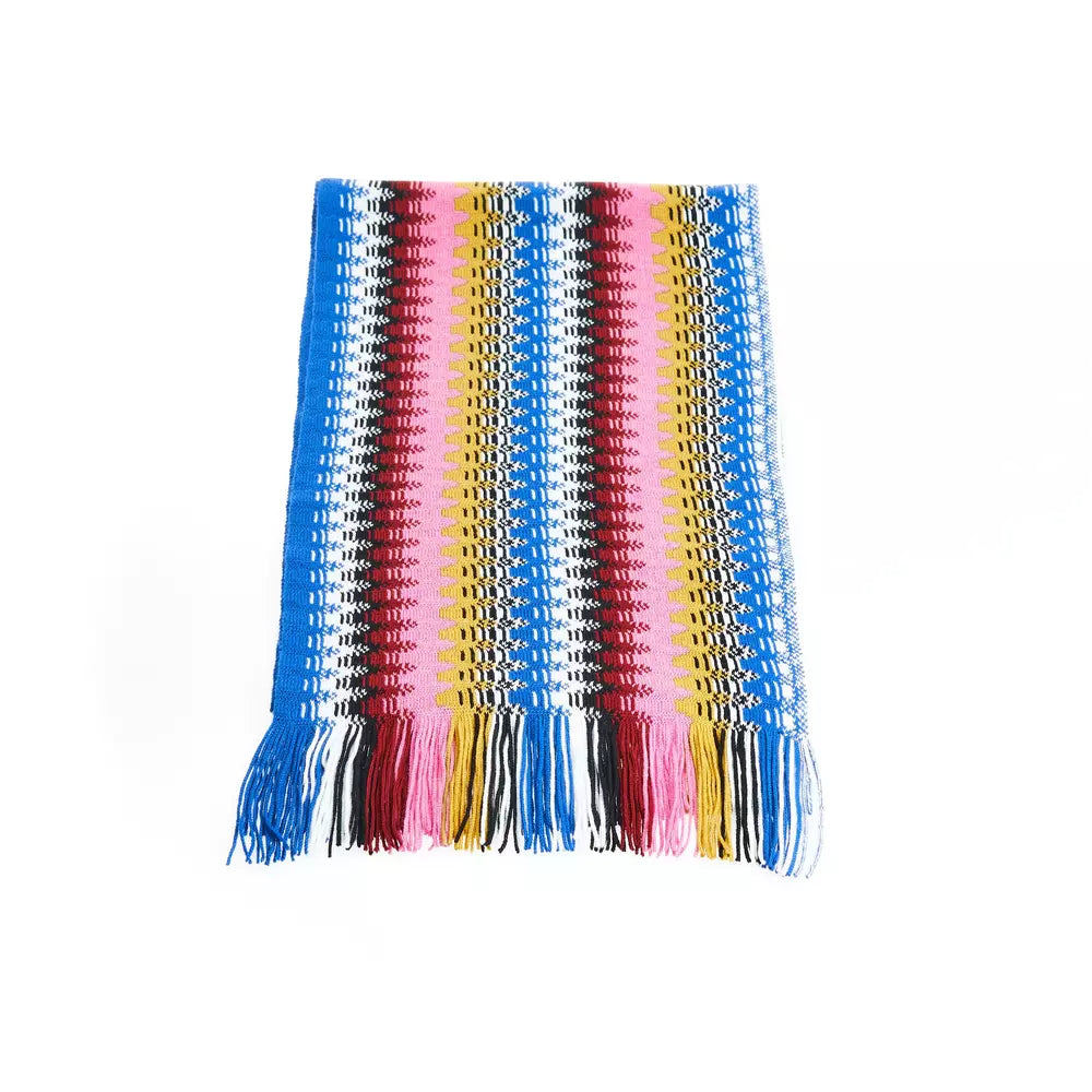 Missoni Geometric Patterned Fringe Scarf in Vibrant Hues