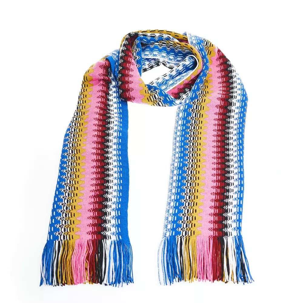 Missoni Geometric Patterned Fringe Scarf in Vibrant Hues