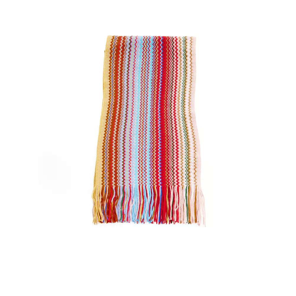 Missoni Geometric Pattern Fringed Scarf in Bright Hues