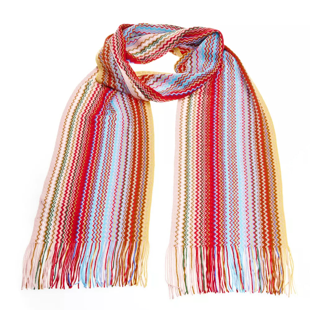 Missoni Geometric Pattern Fringed Scarf in Bright Hues