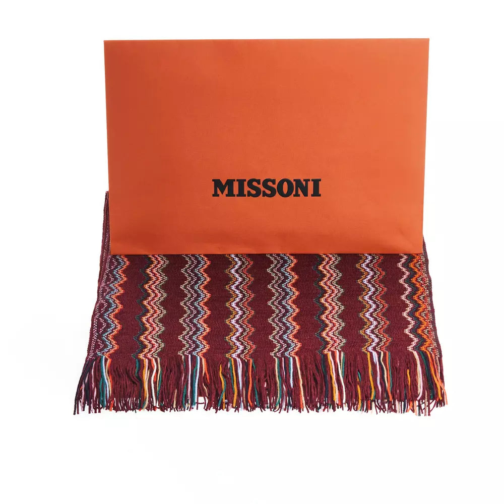 Missoni Geometric Fringe Scarf in Vibrant Wool Blend