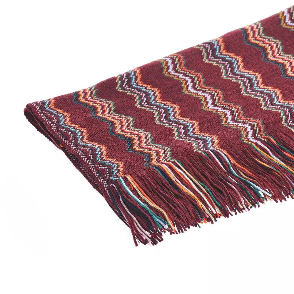 Missoni Geometric Fringe Scarf in Vibrant Wool Blend