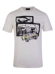 Emporio Armani White Multicolor Printed T-Shirt