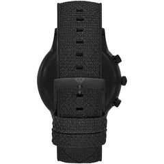 Emporio Armani Black Silicone and Steel Chronograph Watch