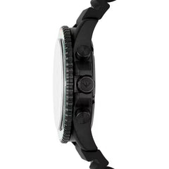 Emporio Armani Black Silicone and Steel Chronograph Watch