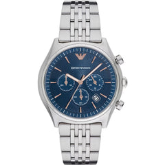 Emporio Armani Silver Steel Chronograph Watch