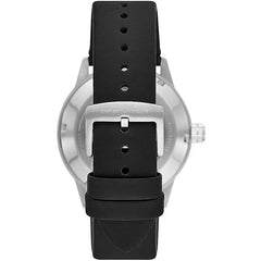 Emporio Armani Black Leather Automatic Watch