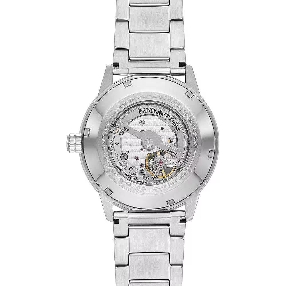 Emporio Armani Silver Green Steel Automatic Watch